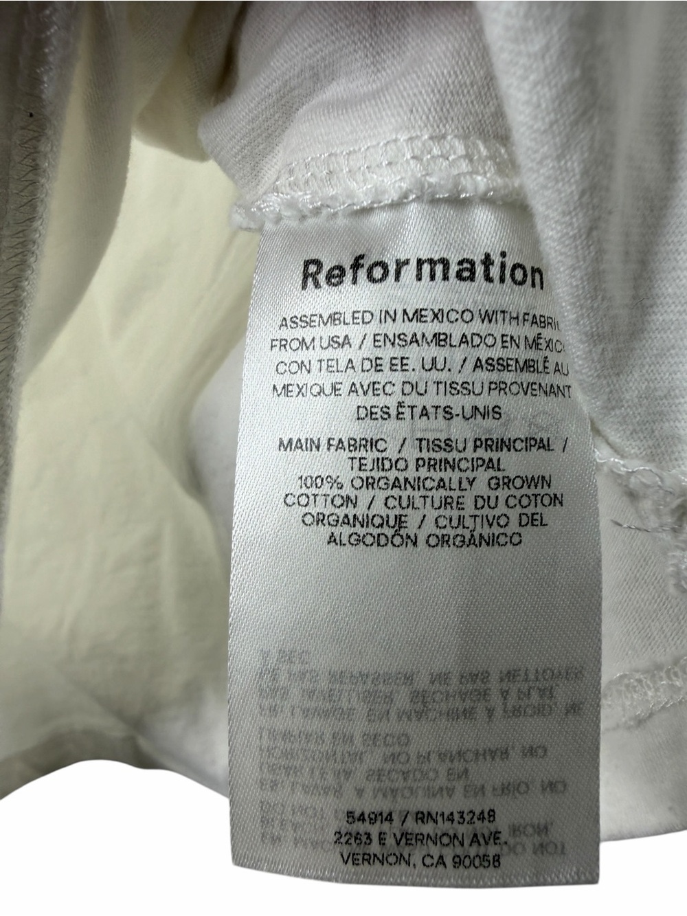 Reformation Short Sleeve Crewneck Tee in White - Picture 7 of 7